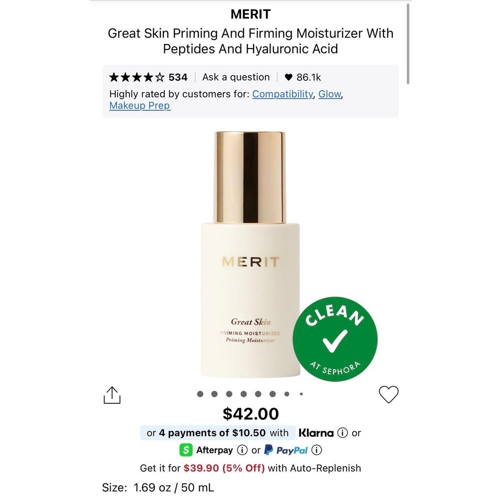 Merit Great Skin Priming Moisturizer 50ml
